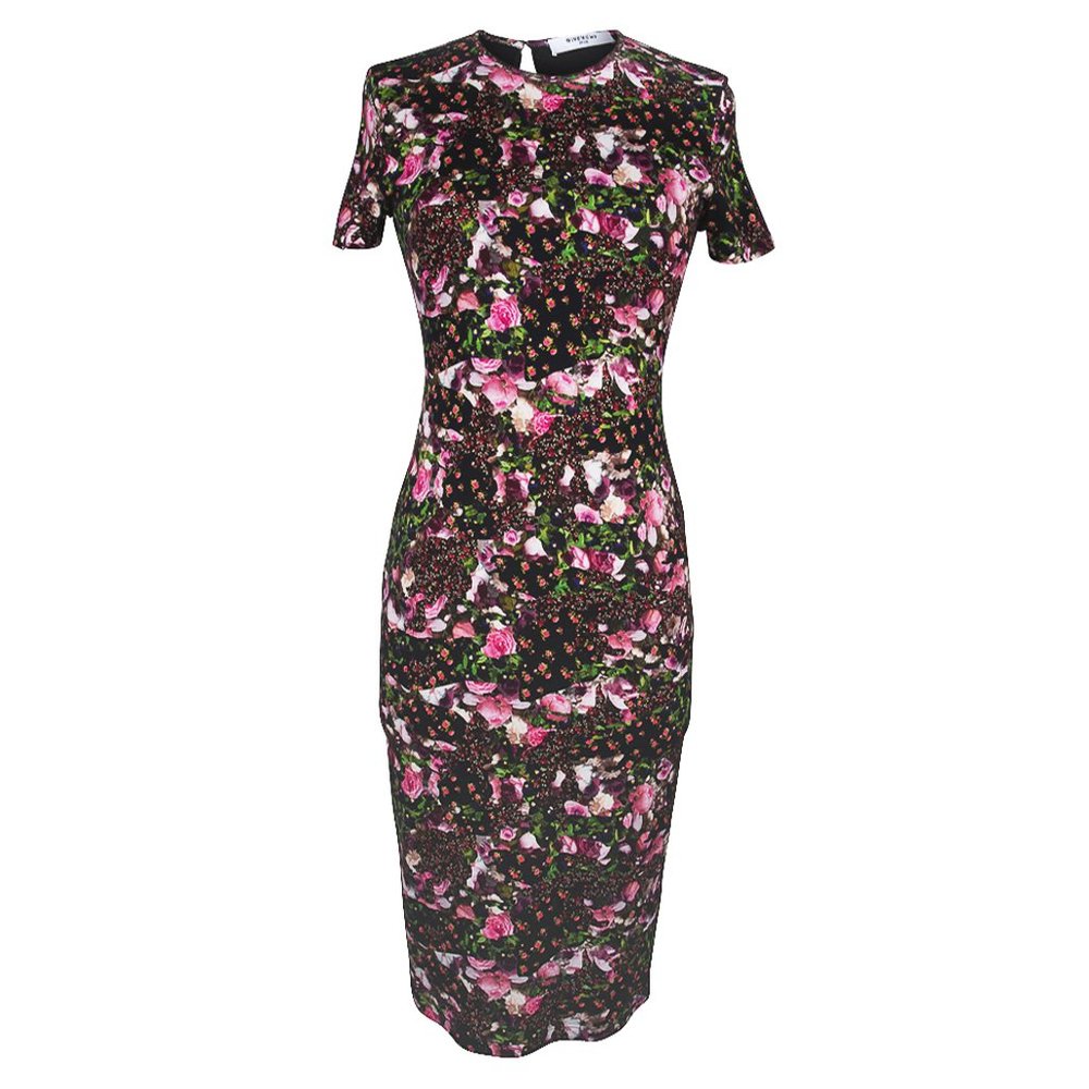 Givenchy Dress Lush Floral Fitted Sheath 42 / 6 New